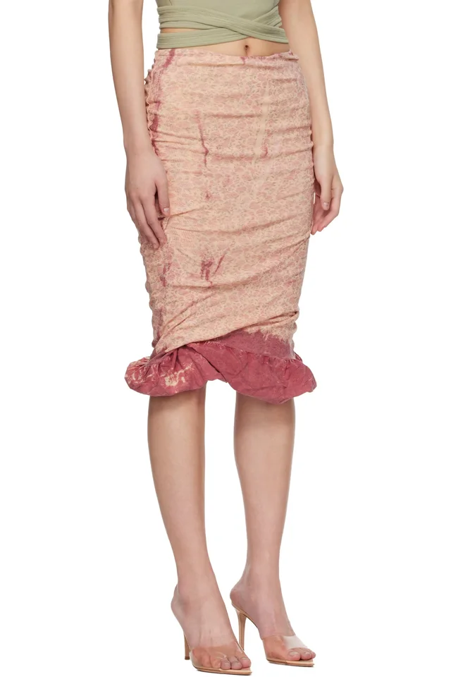 Diesel Pink Treated Double-Layer Puffy Hem Miniskirt, photo 2 of 4 from SSENSE