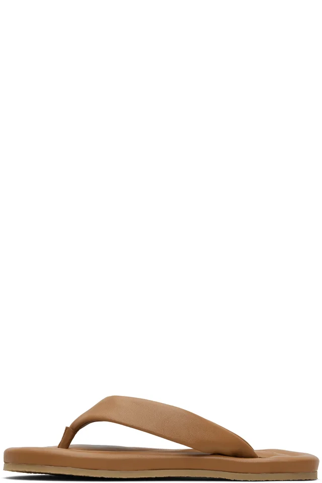 BY FAR Tan Dasha 2.0 Flip-Flops, photo 3 of 5 from SSENSE