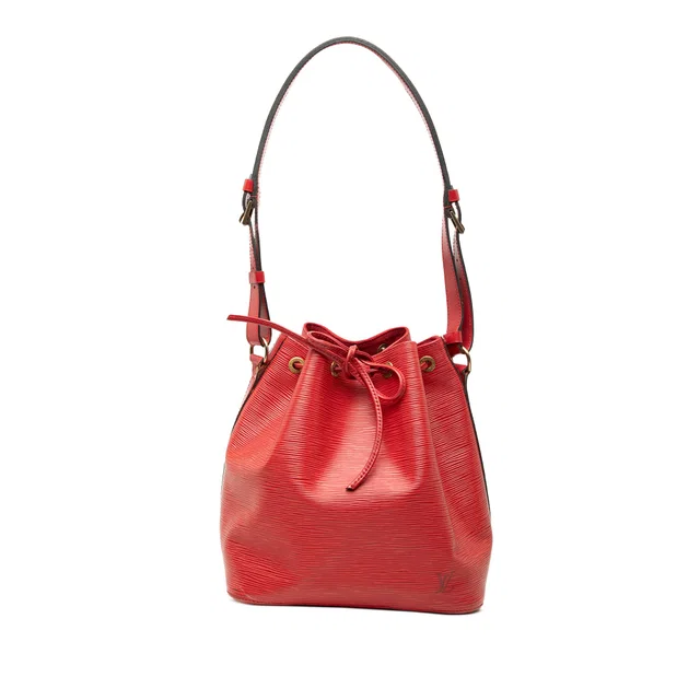 Red Louis Vuitton Epi Petit Noe Bucket Bag in Red Leather from Designer Revival