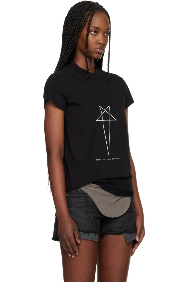 Rick Owens DRKSHDW Black Temple Small Level T-shirt, photo 2 of 4 from SSENSE