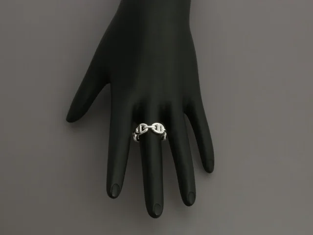 Hermès Sterling Silver Chaîne d’Ancre Enchaînée Ring in Silver from Ann's Fabulous Finds, photo 6 of 6