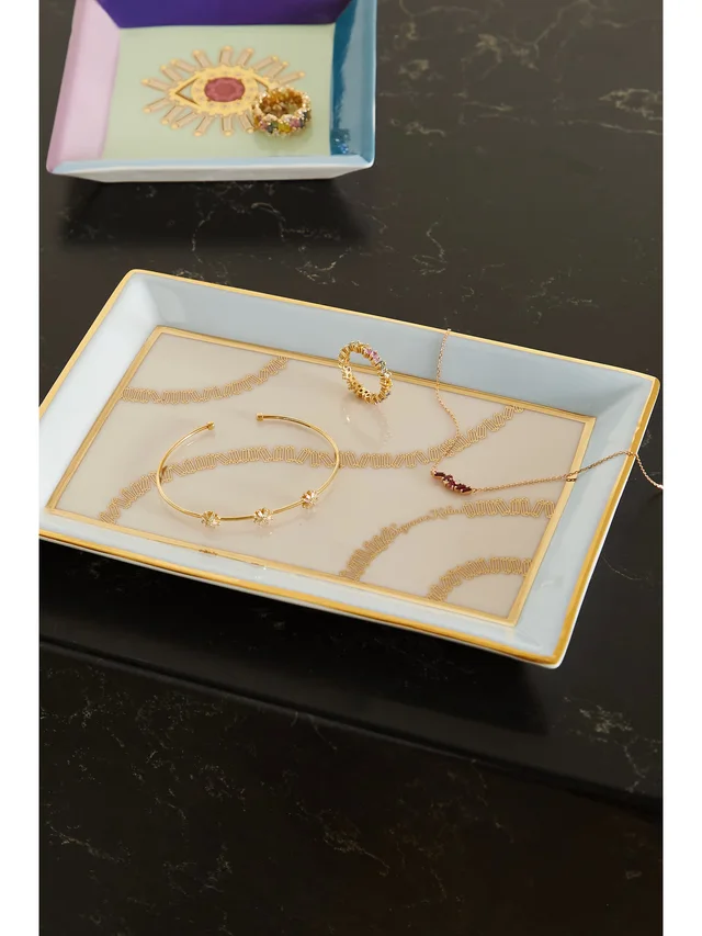 SUZANNE KALAN + Jonathan Adler porcelain jewelry tray in Pink, photo 2 of 2 from NET-A-PORTER (Canada)