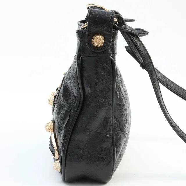 Balenciaga The Hip Shoulder Bag Black in Black Leather from VINTAGE QOO TOKYO, photo 4 of 10