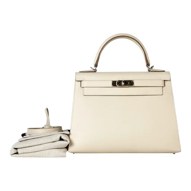 Hermès Kelly 28cm in Craie Epsom Bag in White Epsom leather from Luxury Promise