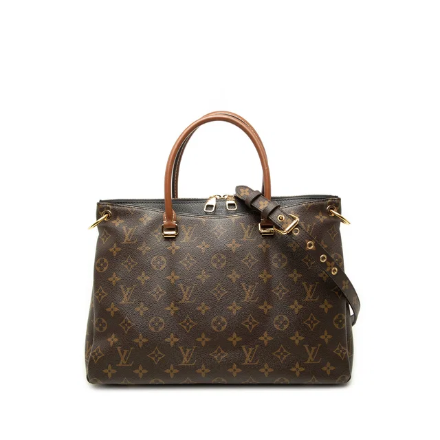 Brown Louis Vuitton Monogram Pallas MM Satchel in Brown Coated canvas from Designer Revival