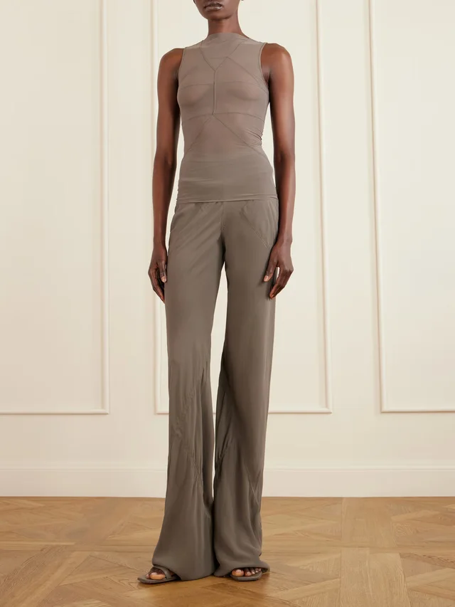 RICK OWENS Stretch-mesh top in Grey, photo 2 of 2 from NET-A-PORTER (Canada)