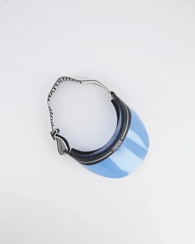 Dior Black DiorClub V1U Visor with Light Blue Shield and Adjustable Logo Strap in Black from Sellier, photo 5 of 5