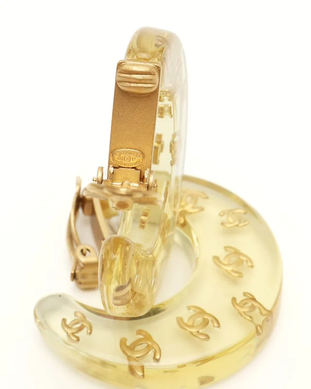 Chanel Hoop Crescent Moon Clip-on Earring in Resin from A Retro Tale, photo 3 of 3