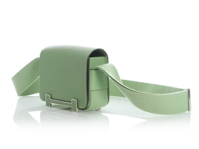 Hermès Vert Criquet and Vert Fizz Chèvre Mysore Geta in Green Goatskin from Ann's Fabulous Finds, photo 3 of 10