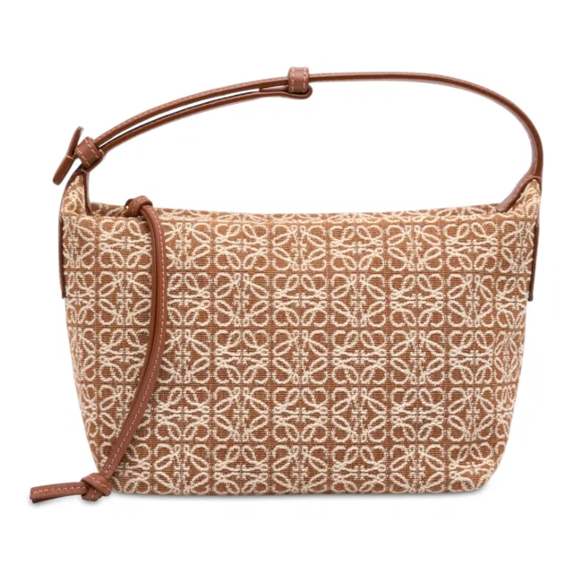 Beige LOEWE Small Anagram Canvas Cubi Bag in Beige Canvas from Designer Revival