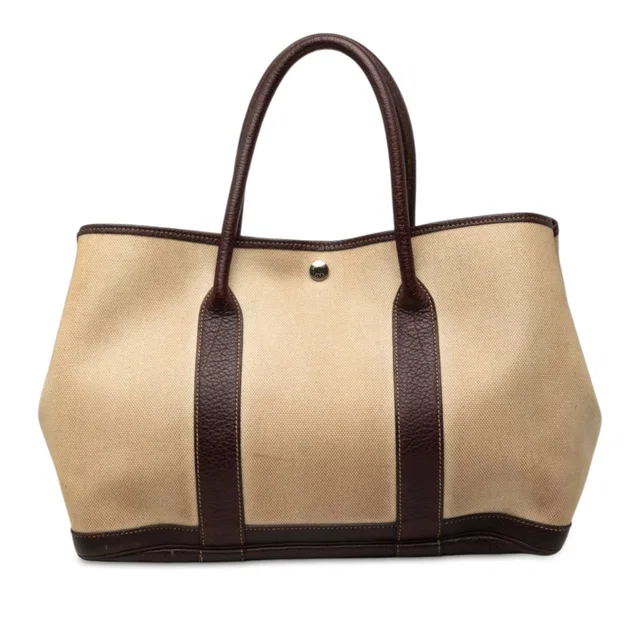 Beige Hermès Toile and Negonda Garden Party 36 Tote Bag in Beige Canvas from Designer Revival