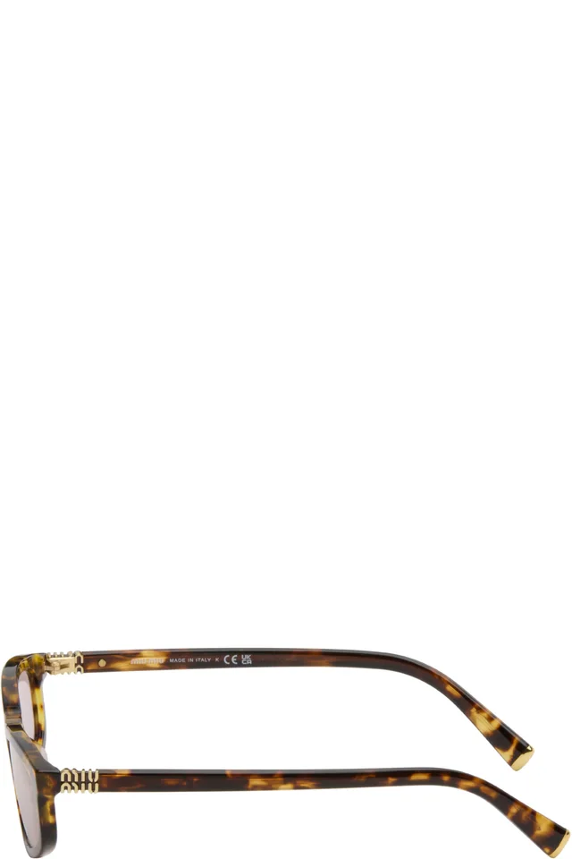 Miu Miu Eyewear Brown Miu Regard Sunglasses, photo 3 of 4 from SSENSE