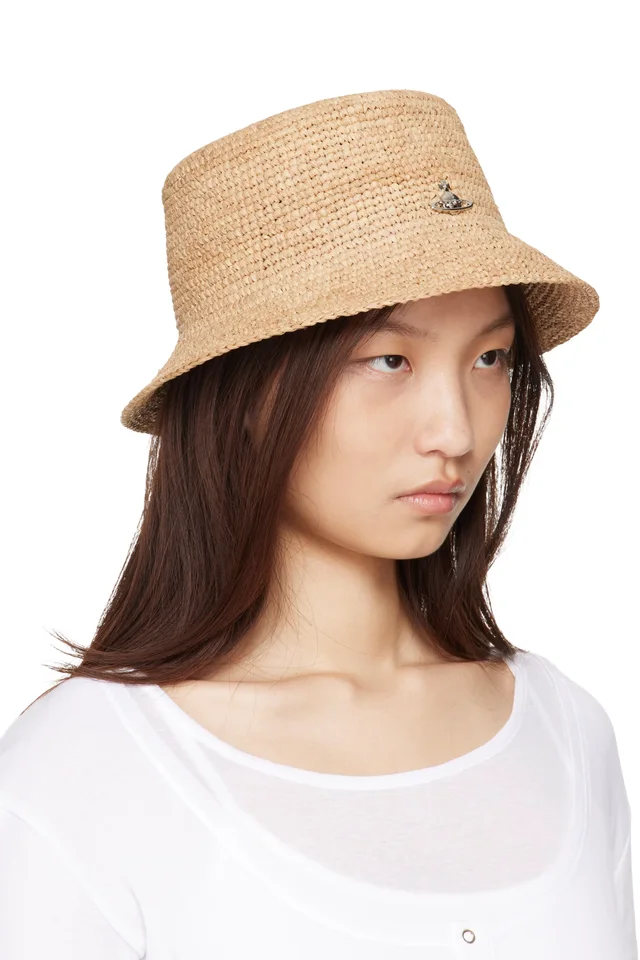 Vivienne Westwood Beige Raffia Bucket Hat, photo 2 of 3 from SSENSE