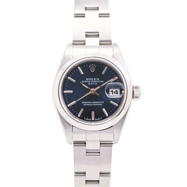 Rolex circa 1997 Oyster Perpetual Date 26mm 69160 Automatic Blue in Blue from VINTAGE QOO TOKYO