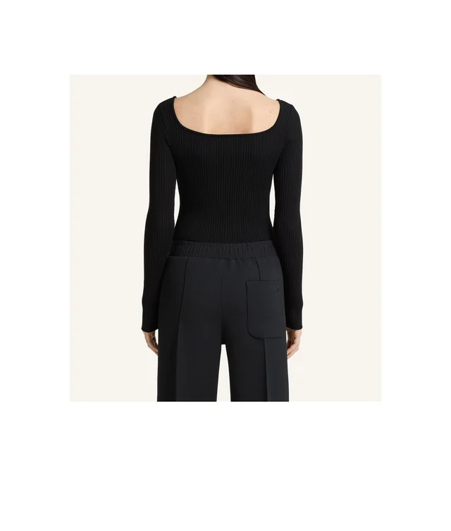 Courrèges Square Neck Rib Knit Sweater, photo 3 of 4 from SENSER