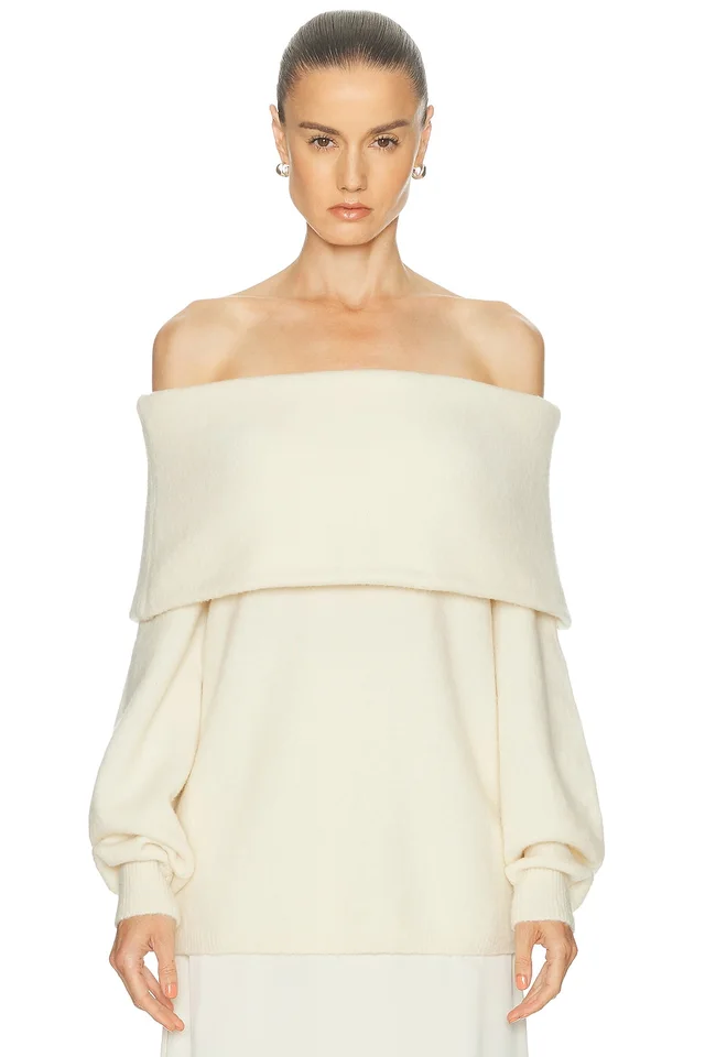 SRG Saffiyya Off The Shoulder Sweater in White from FWRD, photo 1 of 1