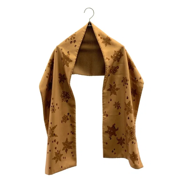 Hermès Snowflake Angora Silk Shawl Muffler Brown Scarf in Brown Silk from The Reluxe