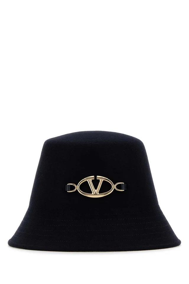 Valentino Garavani 5w2hga25gmb Bucket Hat — Black in Black Wool from HEWI