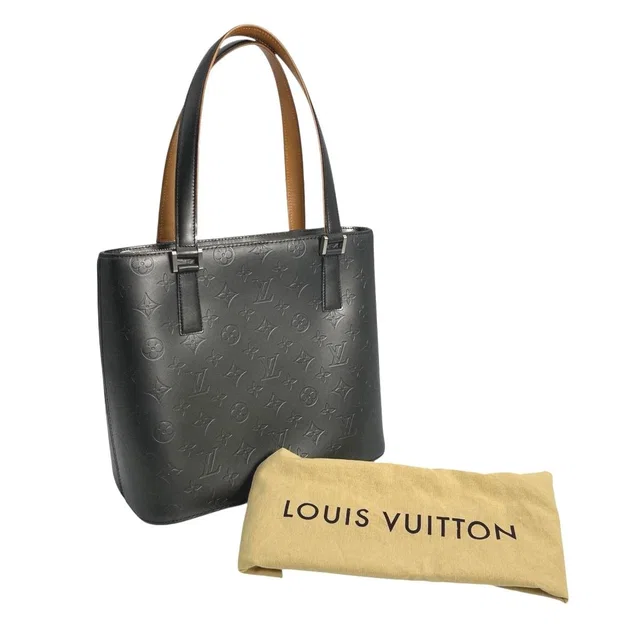 Louis Vuitton Monogram Matte Handbag Stockton Noir in Black from The Reluxe