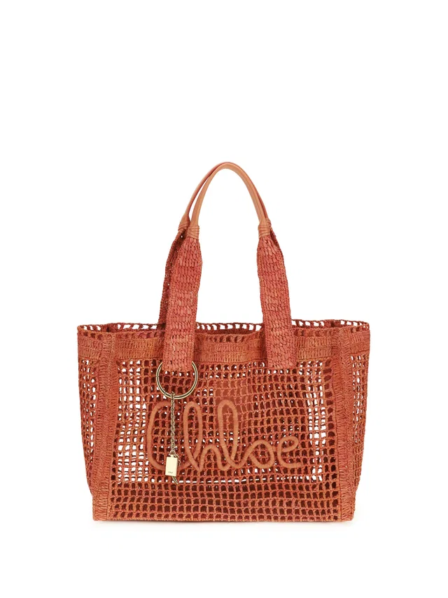 Chloé Tote Bag — Orange Raffia in Orange Raffia from HEWI