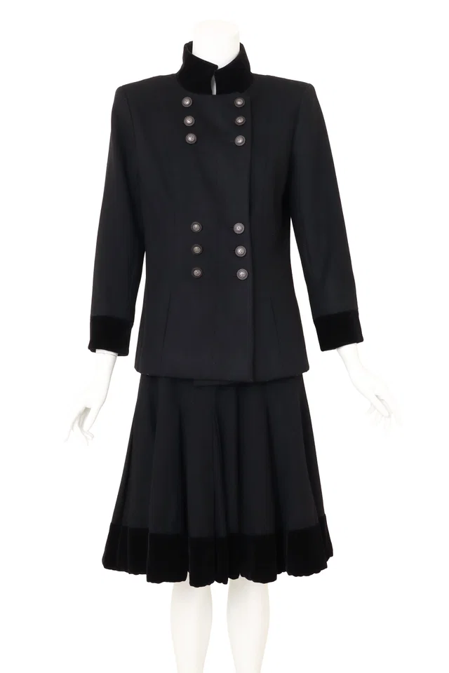 Chanel 2014 F/W Military Jacket & Skirt Set in Velvet from Recess LA