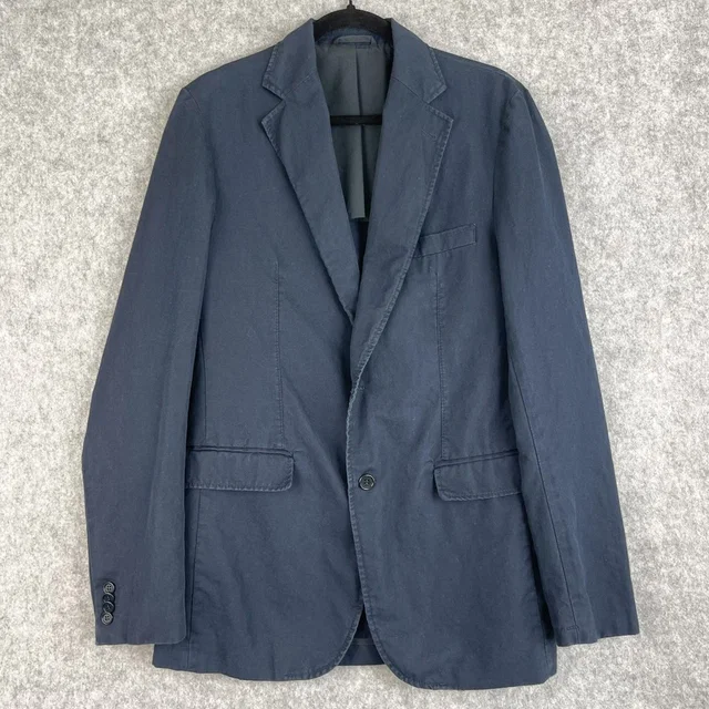 Balmain Blazer Jacket Mens 40r Blue Unstructured Cotton Linen Stretch Career in blue from Poshmark
