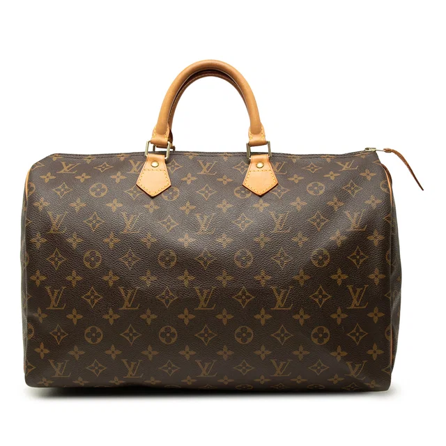 Brown Louis Vuitton Monogram Speedy 40 Boston Bag in Brown Coated canvas from Designer Revival