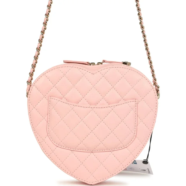 Chanel CC In Love Large Heart Bag in Pink Lambskin from Madison Avenue Couture, photo 4 of 9