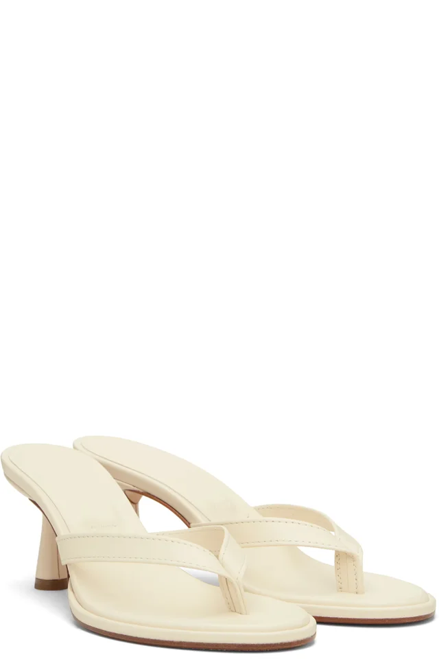 Aeyde Off-White Daphne Leather Thong Heeled Sandals, photo 4 of 4 from SSENSE