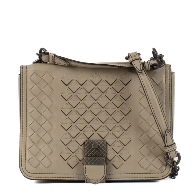 Bottega Veneta Taupe Mini Runway Crossbody Bag in Taupe from Labellov