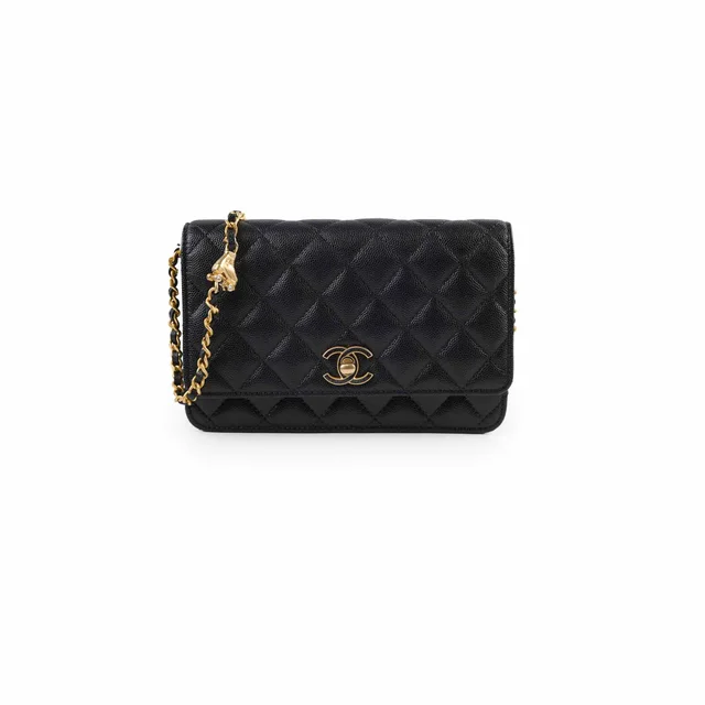 Chanel Turn-lock WOC in Black Caviar leather from The Purse Affair