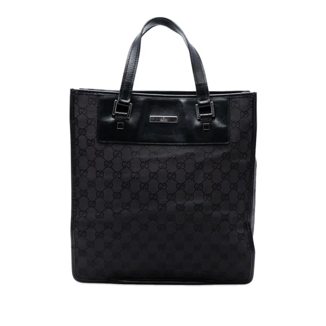 Black Gucci GG Canvas Tote in Black Canvas from Designer Revival