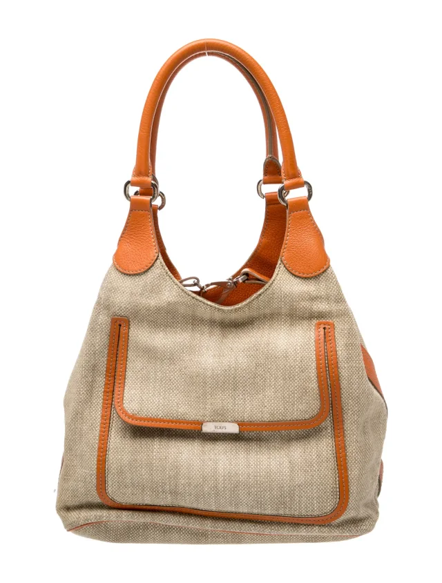 Tod's Leather Top Handle Bag in brown|red Leather from The RealReal