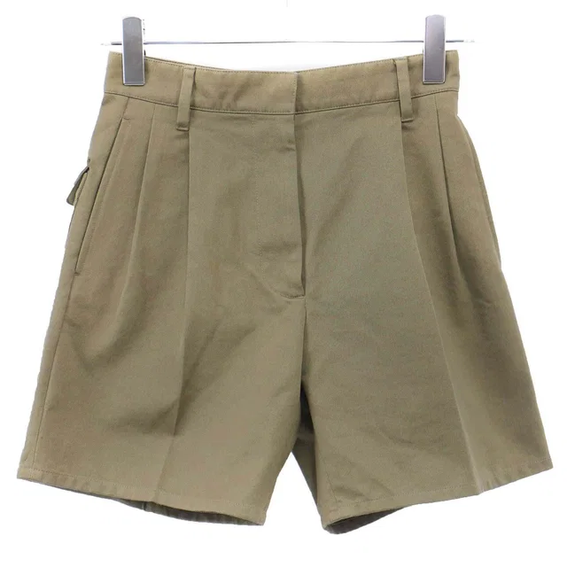 Prada Washed Chino Bermuda Shorts Khaki 36 in Green from The Reluxe