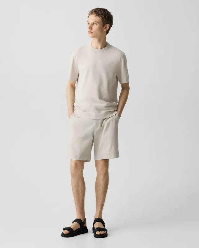 Theory Soris Tee in Light Bilen in SILVER CLOUD 62% Viscose, 38% Polyester; Exclusive Of Elastic, photo 5 of 12 from Theory