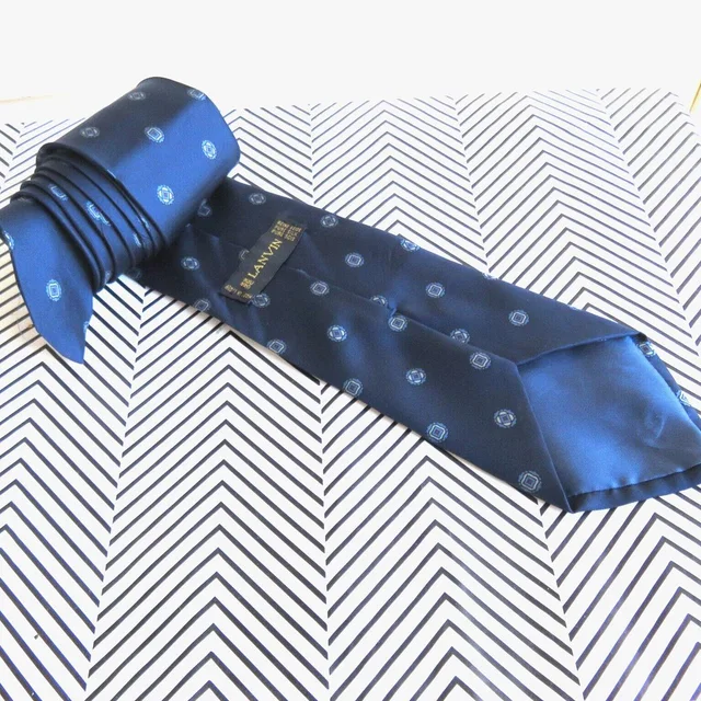 Lanvin Patterned Silk Tie Made In Italy in blue Silk from Poshmark
