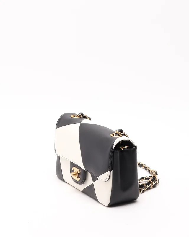 Chanel Mini Geometric Patchwork Rectangular Single Flap Bag in Leather from A Retro Tale, photo 2 of 10