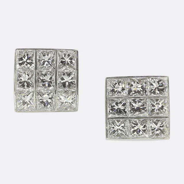Tiffany & Co. Princess Cut Diamond Stud Earrings from The Vintage Jeweller