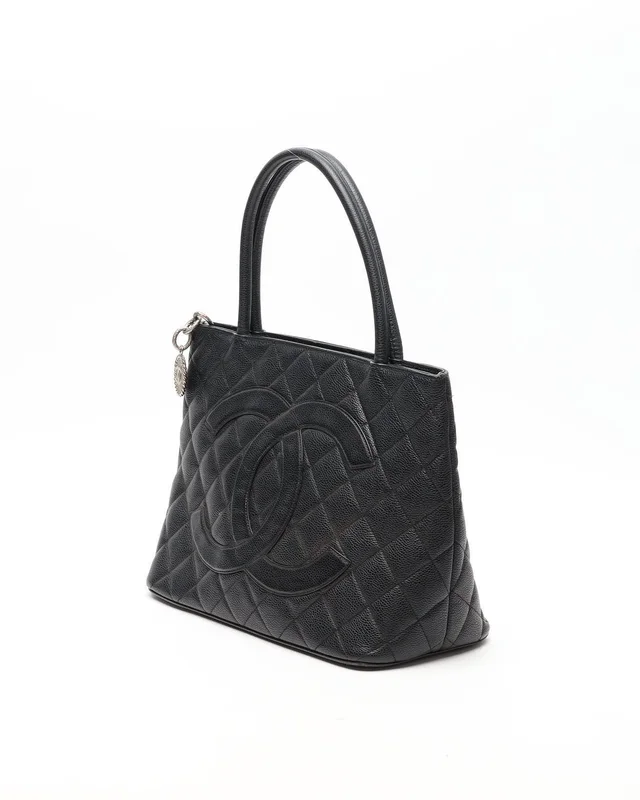 Chanel Caviar Quilted Medallion Tote Bag in Caviar leather from A Retro Tale, photo 2 of 15
