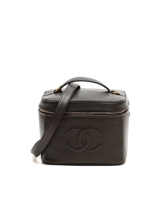Chanel Coco Mark Caviar Vanity Crossbody Bag in Caviar leather from A Retro Tale