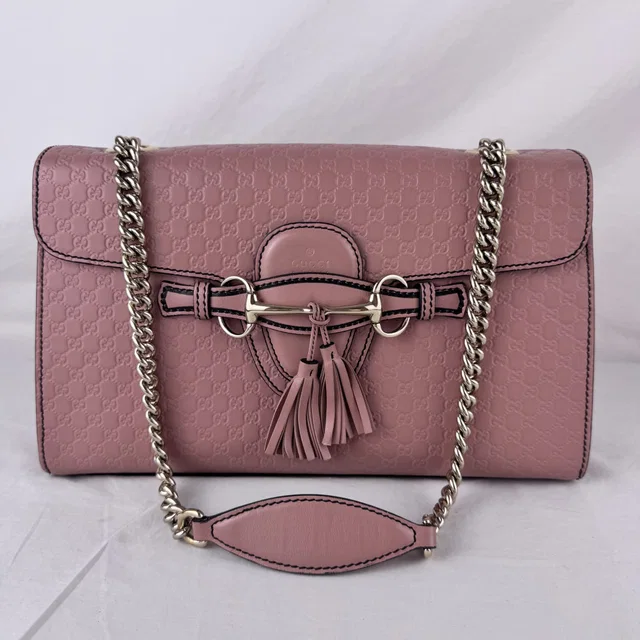 Gucci Microguccissima Medium Emily Chain Shoulder bag in embossed calfskin leather, Metal from Reowned
