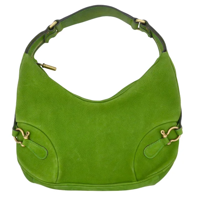 Burberry Green Leather Hobo Shoulder Bag in Green Leather from Clotheshorse Anonymous
