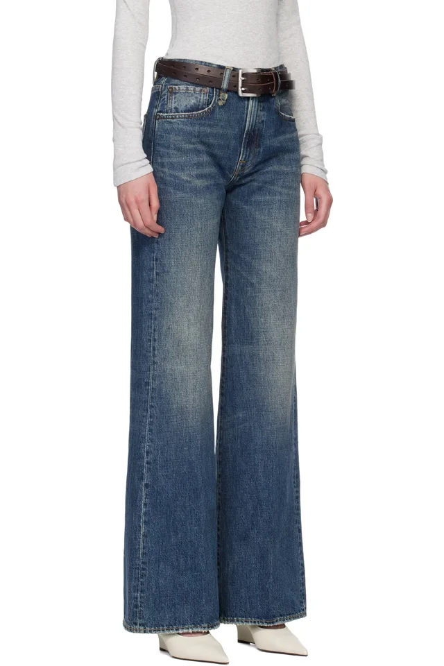 R13 Blue Flared High-Rise Jeans, photo 2 of 5 from SSENSE