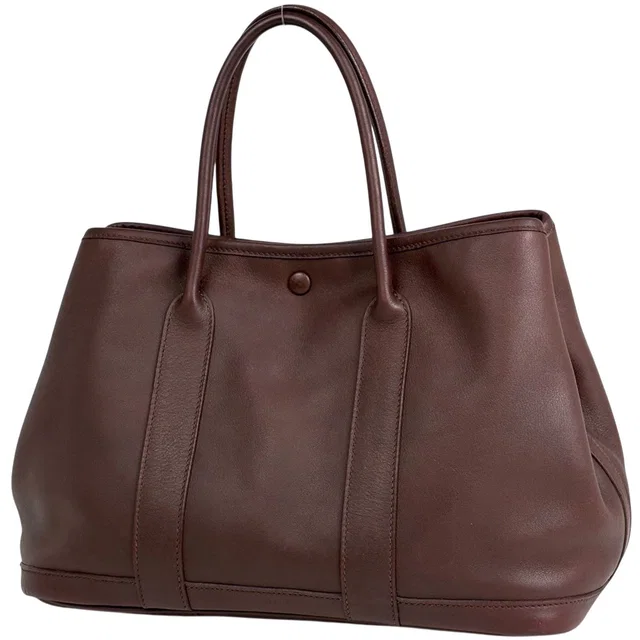 Hermès Garden Party TPM Handbag Bolduc Ribbon Tote Voswift Brown in Brown Swift leather from The Reluxe