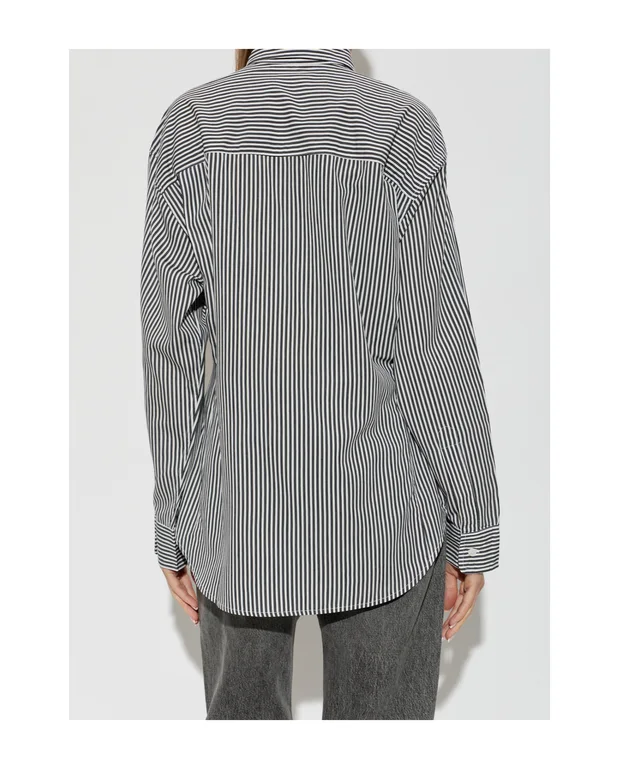 Agolde Cinch Striped Button-Up Shirt, photo 2 of 4 from SENSER