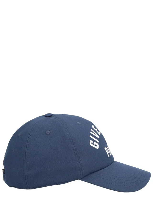 Givenchy Bpz0bwp0xv_410 Embroidered Logo Cotton Baseball Cap — Blue Caps in Blue from HEWI