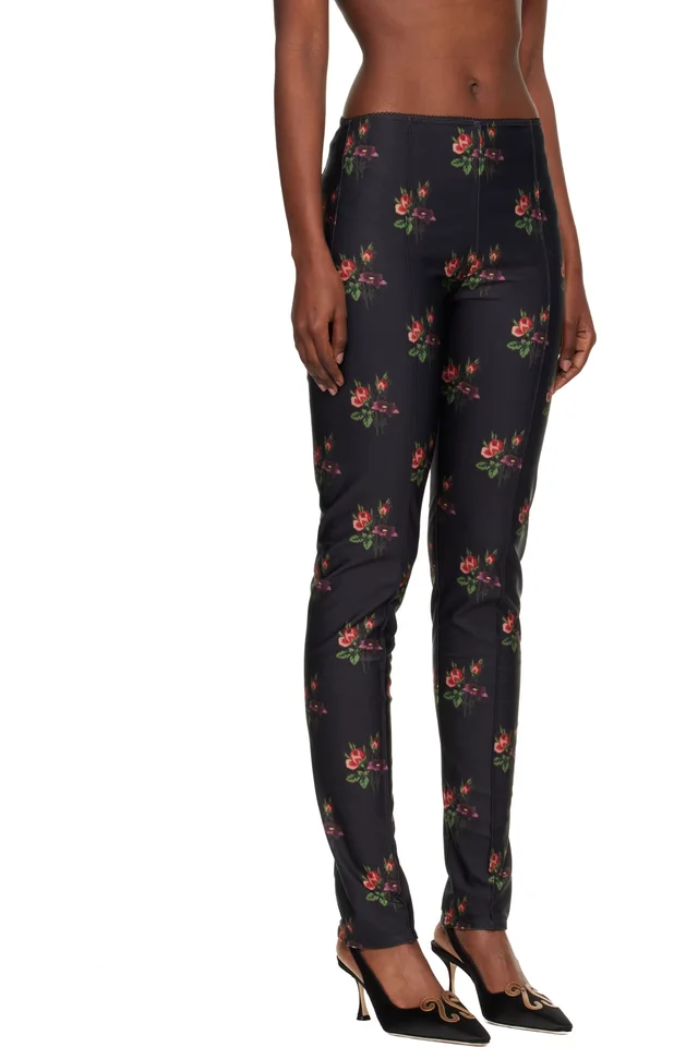 Meryll Rogge Black Floral Jersey Leggings, photo 2 of 4 from SSENSE