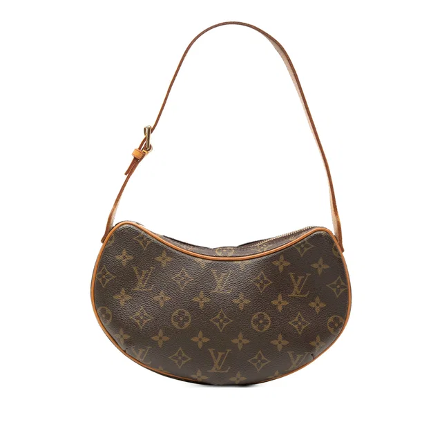 Brown Louis Vuitton Monogram Croissant PM Hobo Bag in Brown Coated canvas from Designer Revival
