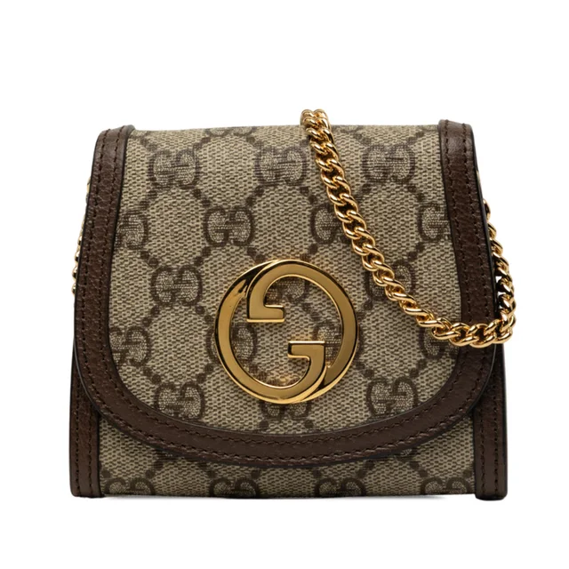 Beige Gucci Medium GG Supreme Blondie Wallet on Chain Crossbody Bag in Beige Coated canvas from Designer Revival, photo 1 of 1