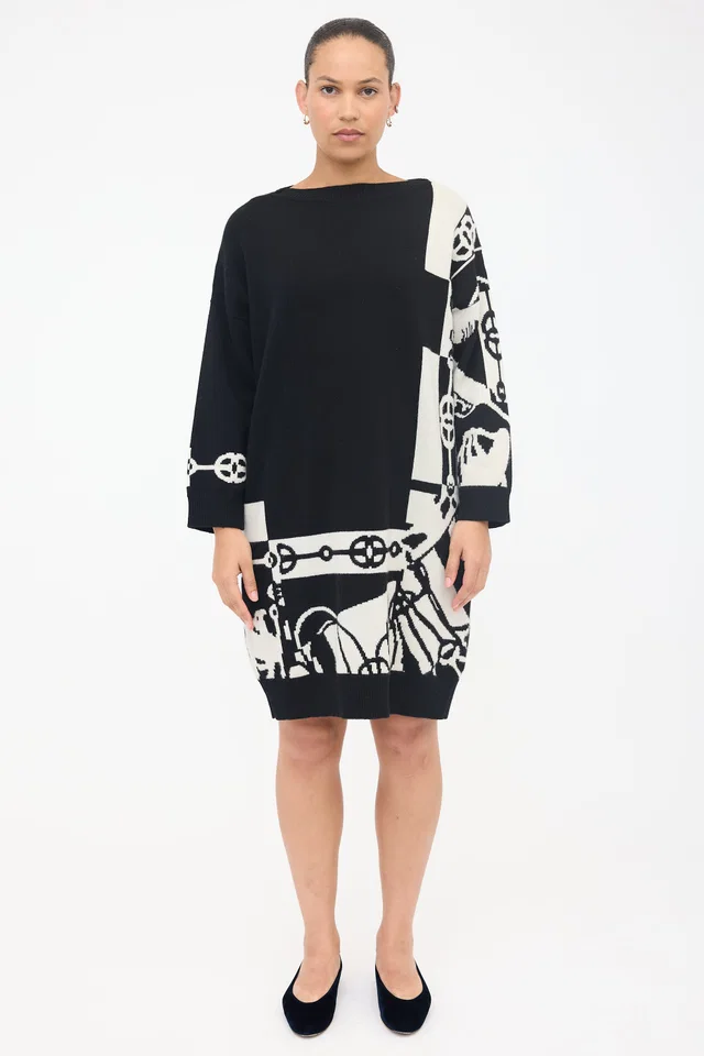Hermès Cashmere Cliquetis Sweater Dress in Cashmere from VSP Consignment